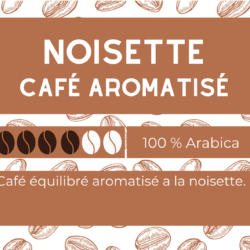 Café aromatisé Noisette : Découvrez une nouvelle dimension de saveur avec notre Café Équilibré Aromatisé à la Noisette. Ce mélange exquis marie la richesse du café équilibré avec la douceur irrésistible de la noisette. Ce café de terroir gourmand vous révèle des saveurs de noisette, de chocolat, puis une finale plus fruitée d'abricot, mandarine et miel. Que vous soyez un amateur de café passionné ou que vous cherchiez à égayer vos matins, ce café est parfait pour vous.