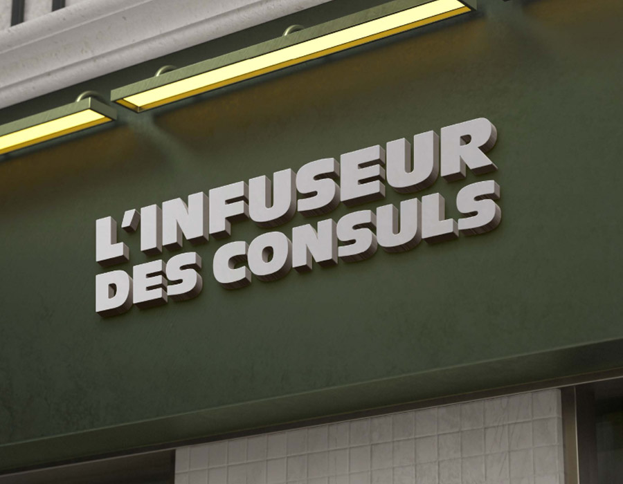 Enseigne de L'Infuseur des Consuls, 34 rue de la République à Montauban